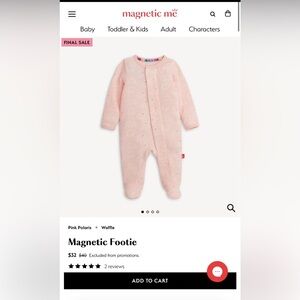 Magnetic Me Pink Polaris Footie! Waffle! Premie